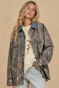 **PRE ORDER** Denim Collar Camo Shacket