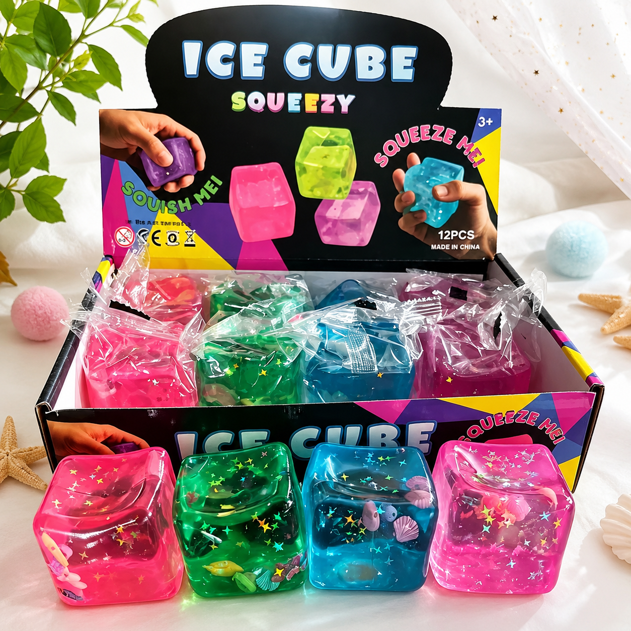 Maltose Glitter Beach Cube Squishy