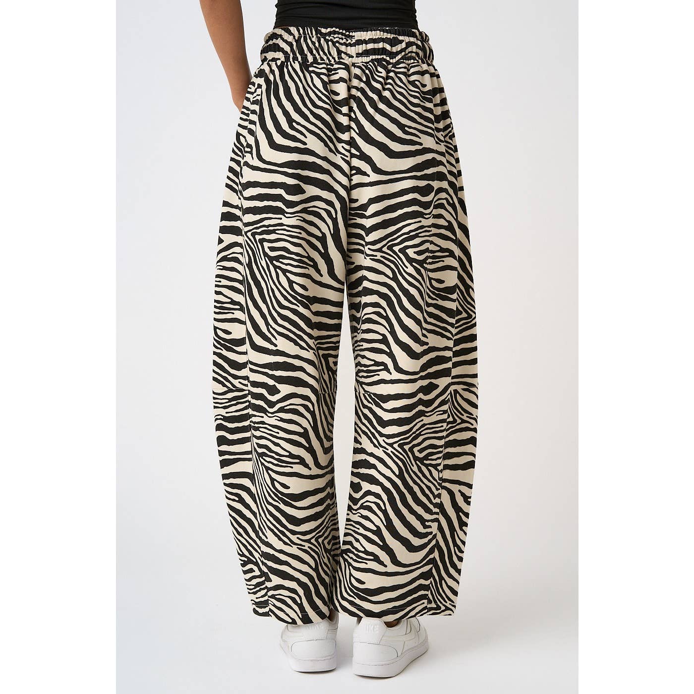 **PRE ORDER** Zebra Print Pull On Barrel Leg Pants