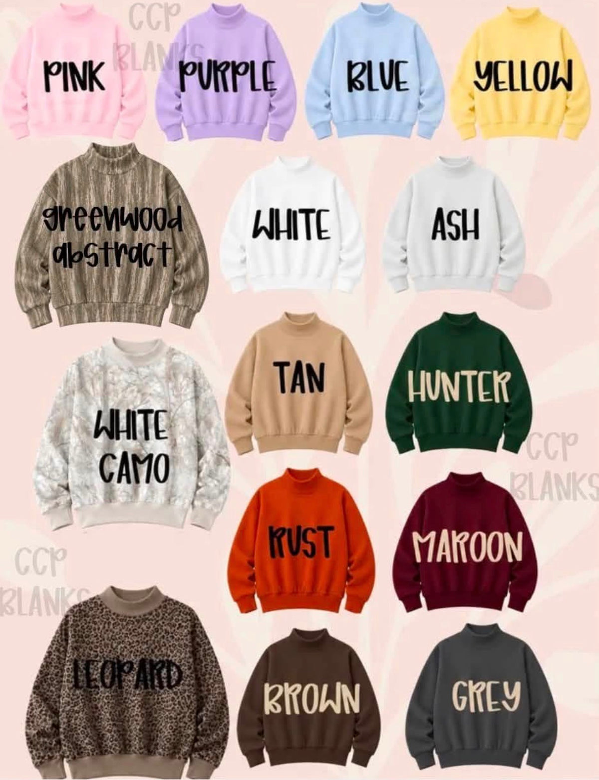 **PRE ORDER** Mock Neck Sweat Shirt - WITH EMBROIDERY