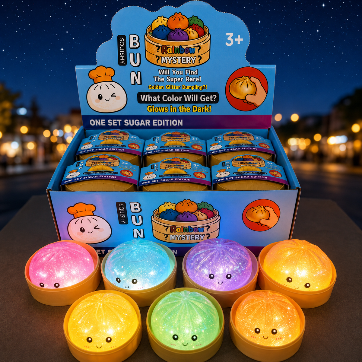 Glow-in-the-Dark Dumpling Bun Squishy